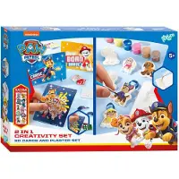 Totum PAW Patrol Knutselset 2 in 1 set 8 kaarten maken met mozaïekstickers en Gips gieten - incl. gips, verf en penseeltje
