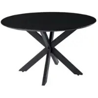 Starfurn Eettafel Lynn Black marble | 130 cm | Rond (Zwart, 130x130x76 diameter: 130cm)