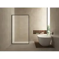 Wiesbaden Douchewand Square 8 mm 80x200cm Stabilisatiestang | Nano Coating | Mat Zwart | Inloopdouche