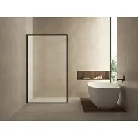 Wiesbaden Douchewand Square 8 mm 110x200cm Stabilisatiestang | Nano Coating | Mat Zwart | Inloopdouche