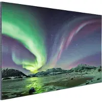 MuchoWow Wanddecoratie Metaal - Aluminium Schilderij Industrieel - Noorderlicht - IJs - Paars - Groen - 180x120 cm - Dibond - Foto op aluminium - Industriële muurdecoratie - Voor de woonkamer/slaapkamer
