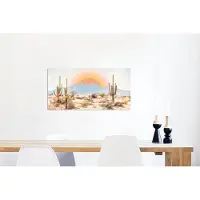 MuchoWow Wanddecoratie Metaal - Aluminium Schilderij Industrieel - Cactussen - Planten - Natuur - Zon - 120x60 cm - Dibond - Foto op aluminium - Industriële muurdecoratie - Voor de woonkamer/slaapkamer