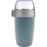 Westmark mueslibeker/lunchpot, met 2 lekvrije compartimenten: 200 ml + 500 ml, kunststof, natuurlijk BPA-vrij, blauw/grijs/helder, 5285226B