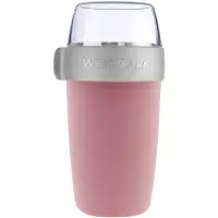 Westmark mueslibeker/lunchpot, met 2 lekvrije compartimenten: 200 ml + 500 ml, kunststof, natuurlijk BPA-vrij, roze/grijs/helder, 52852260