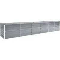 vidaXL Plantenbak verhoogd 480x80x77 cm gegalvaniseerd staal grijs