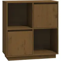 vidaXL Dressoir 74x35x80 cm massief grenenhout honingbruin