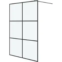 vidaXL Inloopdouchewand 140x195 cm mat ESG-glas zwart