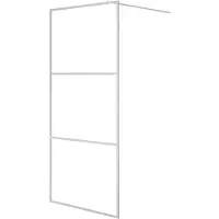 vidaXL Inloopdouchewand 90x195 cm transparant ESG-glas zilverkleurig