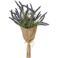 Everlands kunstbloemen boeket lavendel - paars - D15 x H39 cm - Kunstbloemen