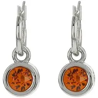 Biba Oorhangers zilver met steen Tangerine