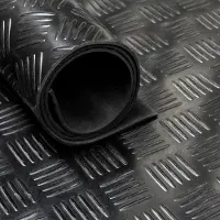 Ivol Rubbermat op rol Traanplaat 3mm - Breedte 200 cm - Rubber loper - Per strekkende Meter