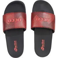 Beco badslippers - unisex - rood/zwart - maat 46