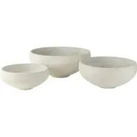 J-Line schaal Vezelklei - keramiek - wit - 3 stuks - Ø 69.5 cm