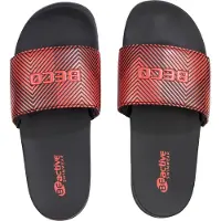 Beco badslippers - unisex - rood/zwart - maat 38