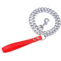 Nobleza Kettinglijn - Maat S - Lengte 120cm - Hondenriem - Riem hond - Honden riem - Uitlaatriem - Hondenlijn ijzer - Metalen hondenriem - Rood