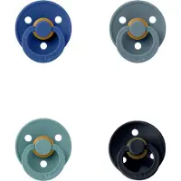 BIBS fopspeen 0-6 maand set 4 stuks Petrol,Island Sea,Cornflower en Black maat 1