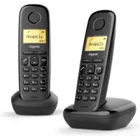 Gigaset A170 Duo, analoge/DECT telefoon, draadloze headset, 50 tonen, nummerherkenning, zwart