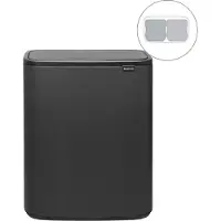 Brabantia Bo Touch Bin Prullenbak - 2 x 30 liter - Afvalscheiding - Mineral Infinite Grey
