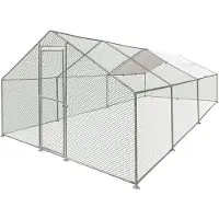 Flamingo Ren Doerak - Zilver - 6 x 3 x 2 m - Buitenren voor pluimvee en konijnen - Stevig, flexibel en eenvoudig aan te passen