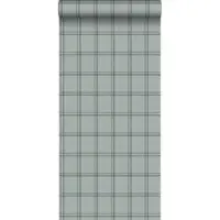 Origin Wallcoverings eco-texture vliesbehang ruiten grijsblauw - 347622 - 0,53 x 10,05 m