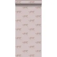 Origin Wallcoverings behang panters oudroze en goud - 347729 - 0,53 x 10,05 m