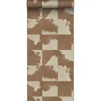 Origin Wallcoverings behang koeienhuid-look bruin en wit - 347804 - 0,53 x 10,05 m
