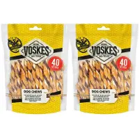 Voskes 2x Hondensnack Rawhide Sticks Kip - Rund 400 Gr