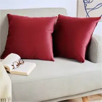 Blumtal Set van 2 Kussenslopen - Velvet - 40 x 40 cm - Wijnrood - Verborgen Ritssluiting - Kussenhoes voor sierkussens