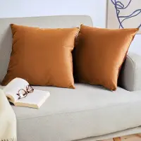 Blumtal Set van 2 Kussenslopen - Velvet - 60 x 60 cm - Pumpkin Spice - Verborgen Ritssluiting - Kussenhoes voor sierkussens
