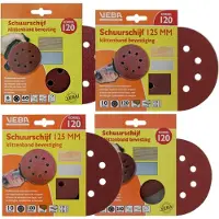 Veba 4 x 10 korrel P120 Schuurschijf klittenband set 4-delig - Ø125 mm