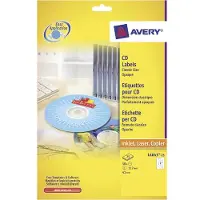 Avery Zweckform AVERY CD/DVD Etiketten L6043-25 Permanent klevend A4 Wit 25 Vellen à 2 Etiketten