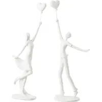 J-Line vrouw en man hart ballon poly assortment van 2 13.5x5.5x33cm
