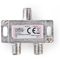 Nedis Coax-koppelfilter voor satelliet en tv - 2 ingangen naar 1 uitgang