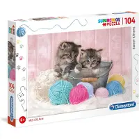 Clementoni Puzzelspel "Schattige Kittens", 104 stukjes, thema: dieren