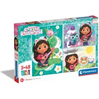 Clementoni Kinderpuzzels - Gabby's Dollhouse 3 Puzzels van 48 Stukjes, Puzzel, 4+ jaar - 25290
