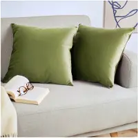 Blumtal Set van 2 Kussenslopen - Velvet - 40 x 40 cm - Mosgroen - Verborgen Ritssluiting - Kussenhoes voor sierkussens