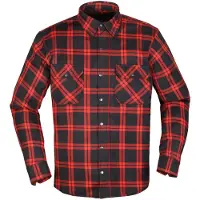 Modeka Colden motorfietshemd, zwart/rood, maat M