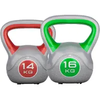 Gorilla Sports Voordeelset Kettlebells 14 en 16 kg Kunststof Trendy