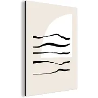 MuchoWow Aluminium schilderij 60x80 cm - Wanddecoratie metaal - Abstract - Lijn - Pastel - Metalen muurdecoratie woonkamer - Decoratie industrieel - Foto op dibond - Industriële accessoires slaapkamer