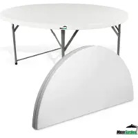 MaxxGarden Vouwtafel - Klaptafel - Plooitafel - Opvouwbare ronde tuin tafel - 120x74 cm - Wit