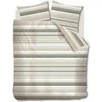 Rivièra Maison Dekbedovertrek Sturdy Stripe Grijsgroen Katoen-240 x 200 / 220 cm | Lits-Jumeaux