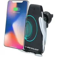 All Ride Auto Telefoonhouder en Qi Lader - Incl. USB-C Kabel 1 Meter - Autoventilatie Montage - Zwart/Grijs
