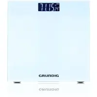 Grundig Digitale Personen Weegschaal - Weegschaal tot 180kg - Personenweegschaal meet in kg/lb - Precisieweegschaal tot 500gr Nauwkeurig - met Digitaal Display - Wit - Glas