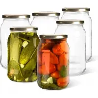 Altom Design Set van 6 Conserveringspotten 720 ml - Weckpot - Jampotten - Inmaakpotten