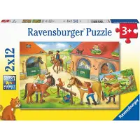 Ravensburger puzzel Vakantie op de manege - Twee puzzels - 12 stukjes - kinderpuzzel