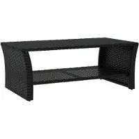 vidaXL Salontafel 100x50x40 cm poly rattan zwart