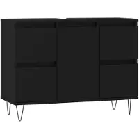 vidaXL Badkamerkast 80x33x60 cm bewerkt hout zwart