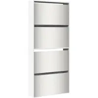vidaXL Schoenenkast met spiegel 4-laags 63x17x134 cm hoogglans wit