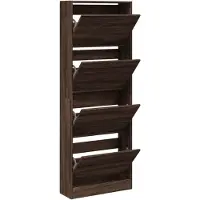 vidaXL Schoenenkast 60x21x163,5 cm bewerkt hout bruin eikenkleur