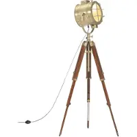 vidaXL Vloerlamp, driepoot, massief mangohout, 165 cm